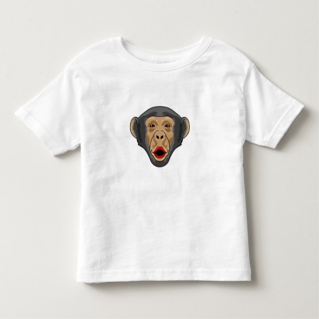 T-shirt Pour Les Tous Petits Singe avec bouche baisée (Devant)