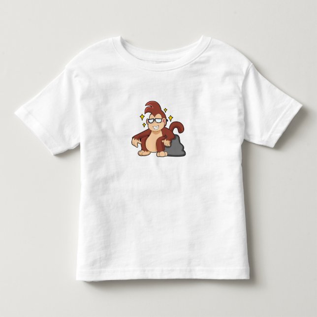 T-shirt Pour Les Tous Petits Singe avec lunettes de soleil (Devant)