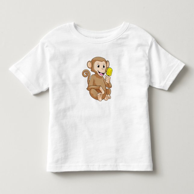 T-shirt Pour Les Tous Petits Singe avec Popsicle (Devant)