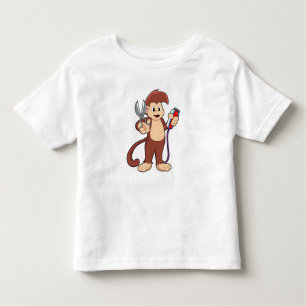 T-shirt Pour Les Tous Petits Singe comme coiffeur avec ciseaux et razor