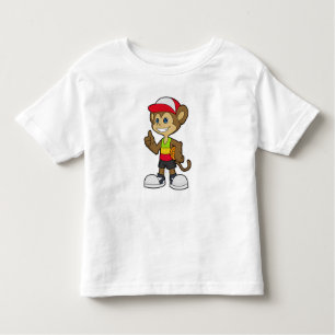 T-shirt Pour Les Tous Petits Singe comme joueur de basket-ball avec basket-ball