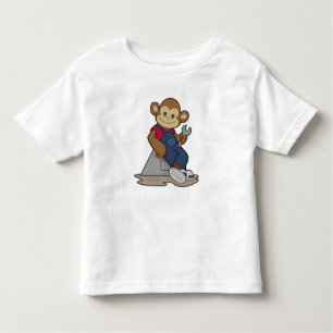 T-shirt Pour Les Tous Petits Singe comme mécanicien avec clé