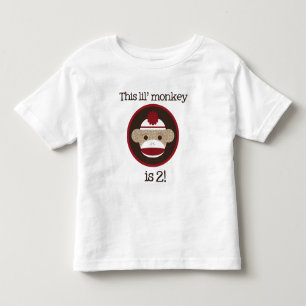 T-shirt Pour Les Tous Petits Singe rouge et Brown de chaussette : Deuxième