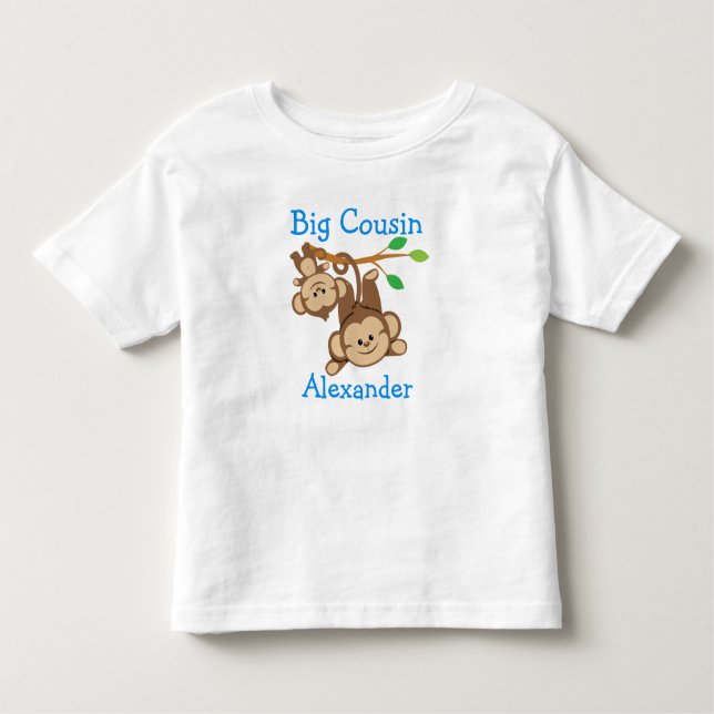 T-shirt Pour Les Tous Petits Singes Garçons Personnalisés Big Cousin (Devant)