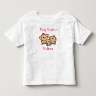 T-shirt Pour Les Tous Petits Singes personnalisés Big Soeur