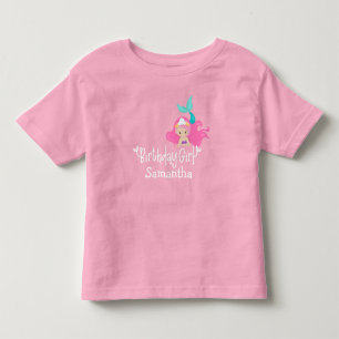 T-shirt Pour Les Tous Petits Sirène Fille Qui Fait Son Anniversaire Âge Personn