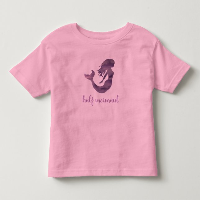 T-shirt Pour Les Tous Petits Sirène moitié rose violet (Devant)