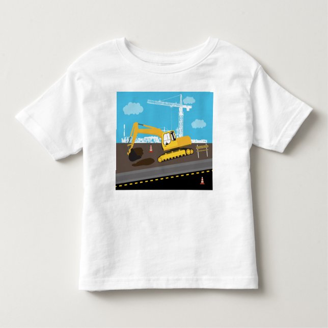 T-shirt Pour Les Tous Petits Site des camions de construction de camions d'exca (Devant)