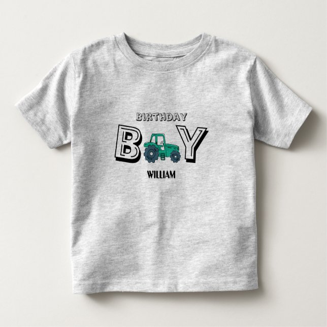 T-shirt Pour Les Tous Petits Sketchy Tractor Farm Boy Anniversaire (Devant)