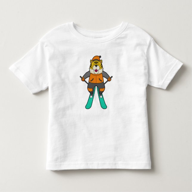 T-shirt Pour Les Tous Petits Ski de Tiger (Devant)