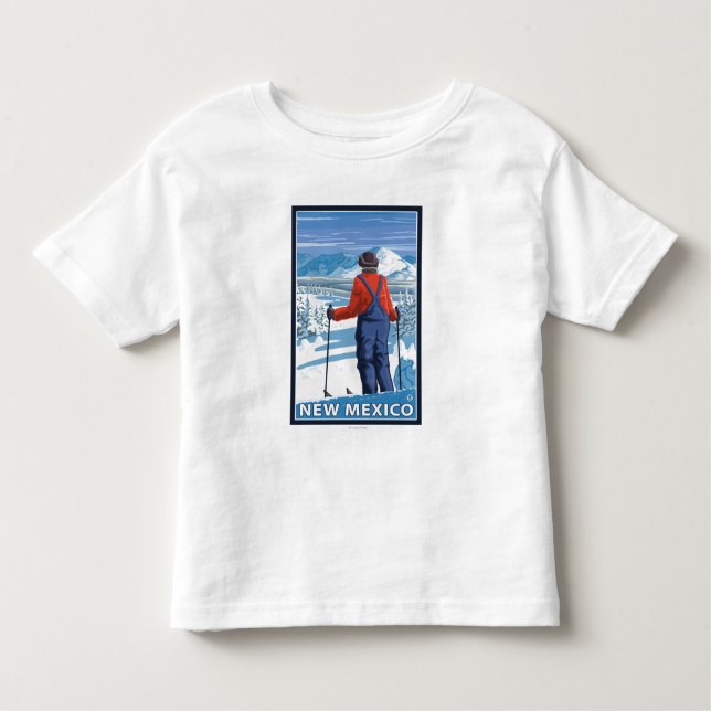 T-shirt Pour Les Tous Petits Skieur AdmiringNew Mexique (Devant)