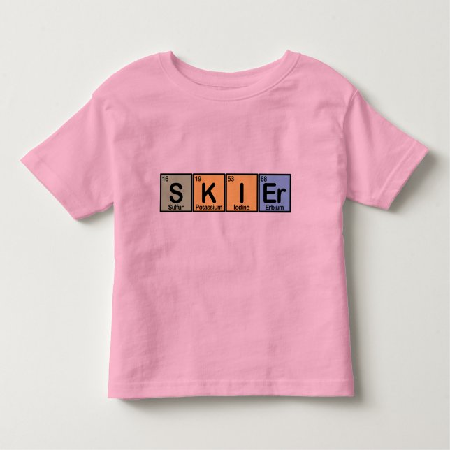 T-shirt Pour Les Tous Petits Skieur fait d'éléments (Devant)