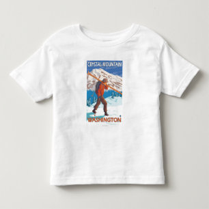 T-shirt Pour Les Tous Petits Skis de transport de neige de skieur - montagne en
