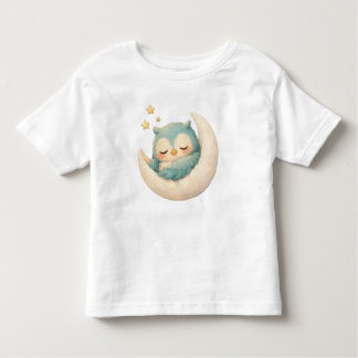 T-shirt Pour Les Tous Petits Sleepy Owl on the Moon 