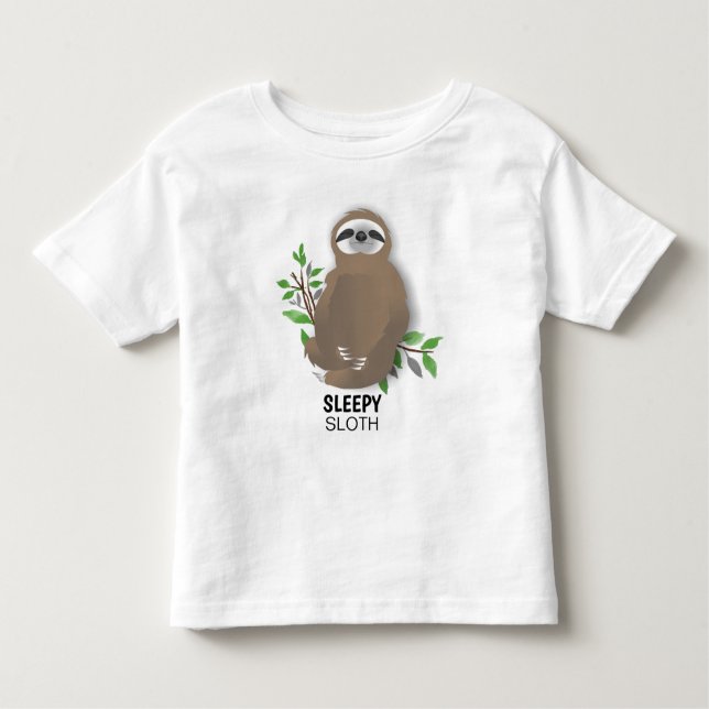 T-shirt Pour Les Tous Petits Sleepy Sloth assis avec les jambes croisées Nappin (Devant)