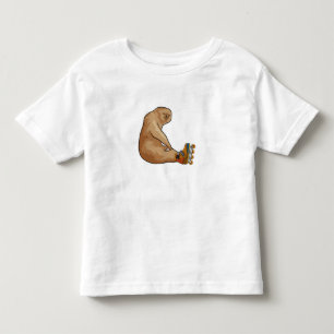 T-shirt Pour Les Tous Petits Sloth as Patinage en ligne avec Patins en ligne
