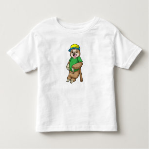 T-shirt Pour Les Tous Petits Sloth au baseball avec batte de baseball