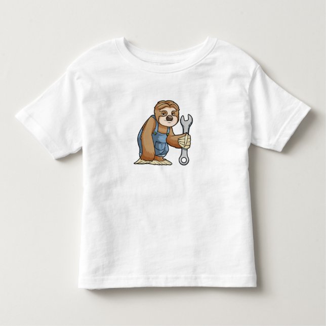 T-shirt Pour Les Tous Petits Sloth comme artisan avec clé (Devant)