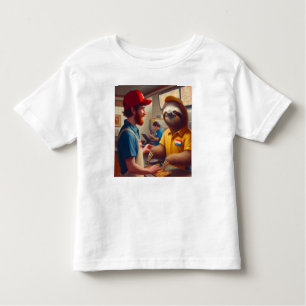 T-shirt Pour Les Tous Petits Sloth Fast Food Worker