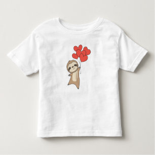 T-shirt Pour Les Tous Petits Sloth For Valentine's Day Cute Animals With Hearts