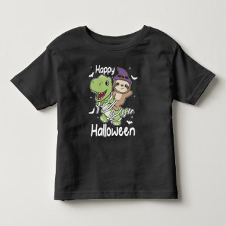 T-shirt Pour Les Tous Petits Sloth Halloween Joyeux T-rex costume maman