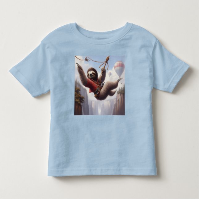T-shirt Pour Les Tous Petits Sloth Ziplining (Devant)