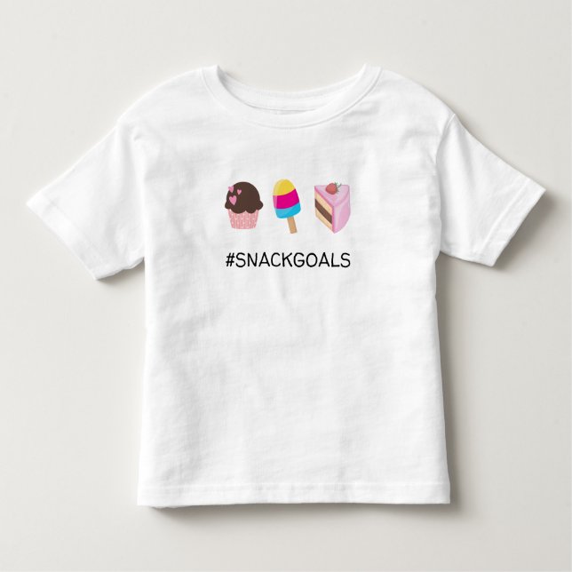 T-shirt Pour Les Tous Petits #SNACKGOALS Cupcake Popsicle Cake Slice (Devant)