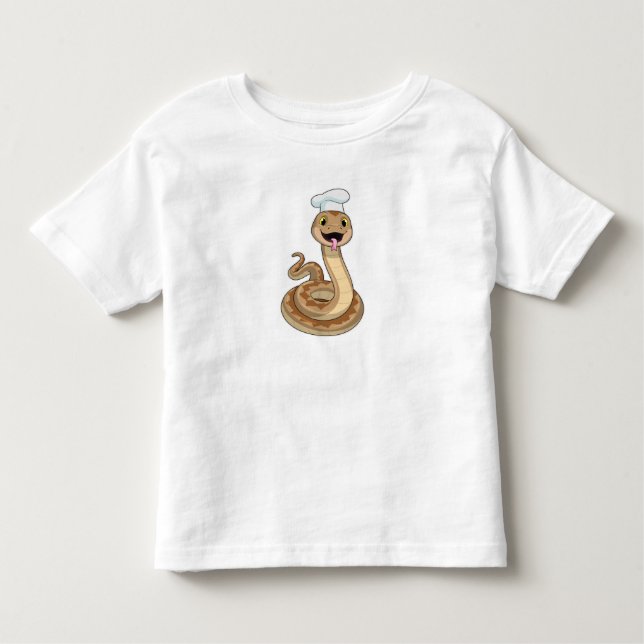 T-shirt Pour Les Tous Petits Snake as Cook avec Chef casquette (Devant)