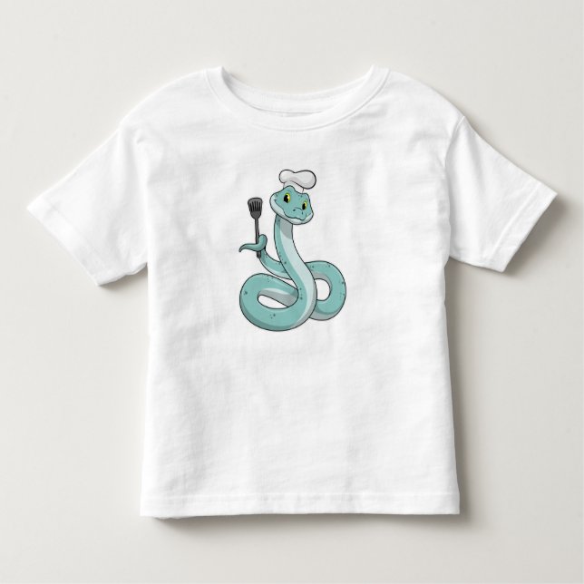 T-shirt Pour Les Tous Petits Snake as Cook avec Chef casquette (Devant)