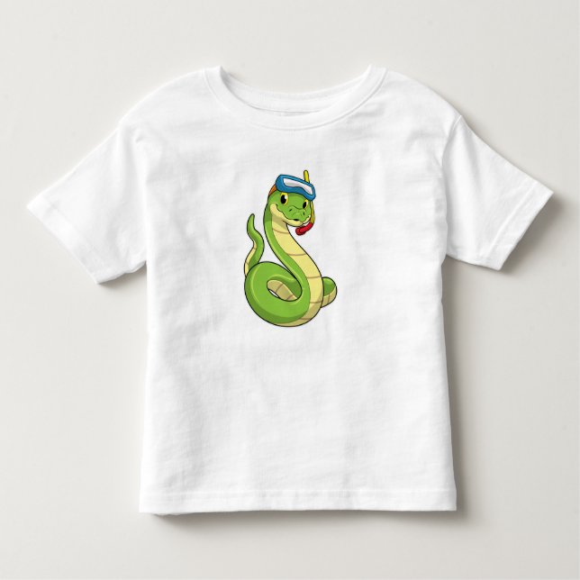 T-shirt Pour Les Tous Petits Snake as Diver wirth Snorkel (Devant)