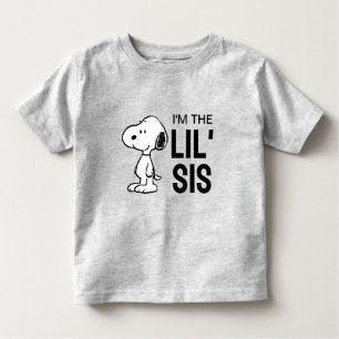 T-shirt Pour Les Tous Petits Snoopy d'arachides   Je suis la petite soeur
