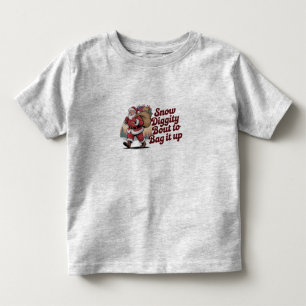 T-shirt Pour Les Tous Petits Snow Diggity Bout to Bag It Up 90s Christmas Retro