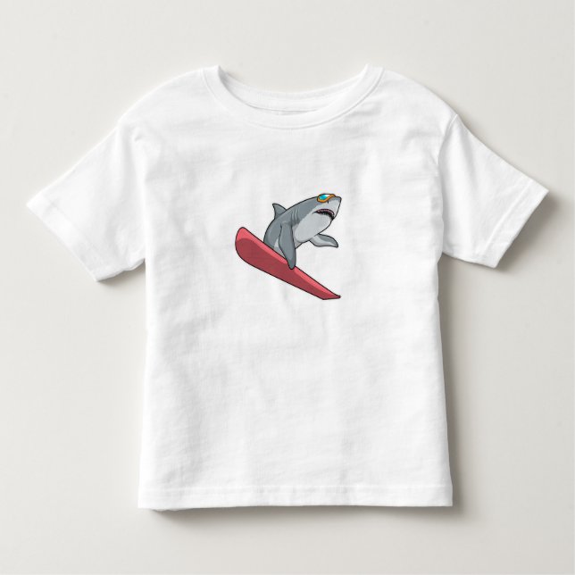 T-shirt Pour Les Tous Petits Snowboard requin (Devant)