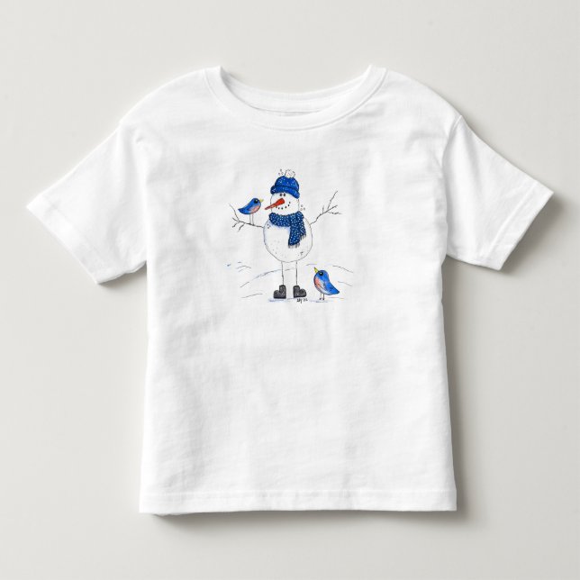 T-shirt Pour Les Tous Petits Snowman à longue jambe (Devant)