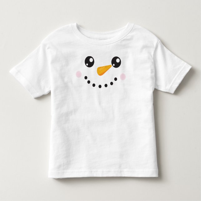 T-shirt Pour Les Tous Petits Snowman de Noël, Snowman blanc, Nez de carotte (Devant)