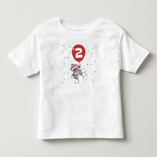 T-shirt Pour Les Tous Petits Sock Monkey 2e anniversaire (Devant)