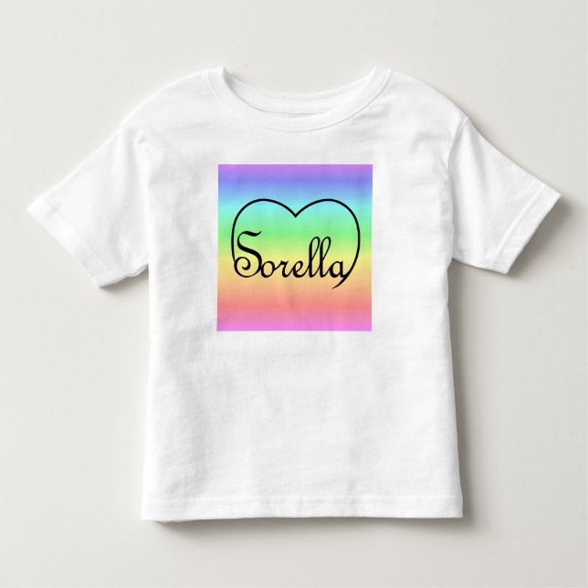 T-shirt Pour Les Tous Petits Sœur italienne cœur arc-en-ciel (Devant)