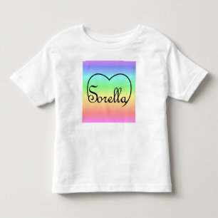 T-shirt Pour Les Tous Petits Sœur italienne Sœur cœur arc-en-ciel
