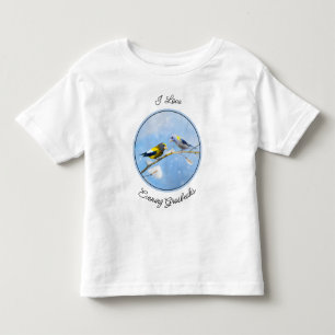 T-shirt Pour Les Tous Petits Soirée Grosbeak Peinture - Cute Original Chien Art