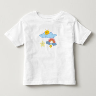 T-shirt Pour Les Tous Petits "Soleil, Nuages et Arc-en-ciel Amusant"