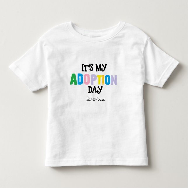 T-shirt Pour Les Tous Petits Son mon jour d'adoption par des ozias (Devant)