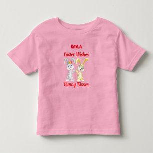 T-SHIRT POUR LES TOUS PETITS "SOUHAITS DE PÂQUES, BUNNY KISSES" PERSONNALISÉ TO