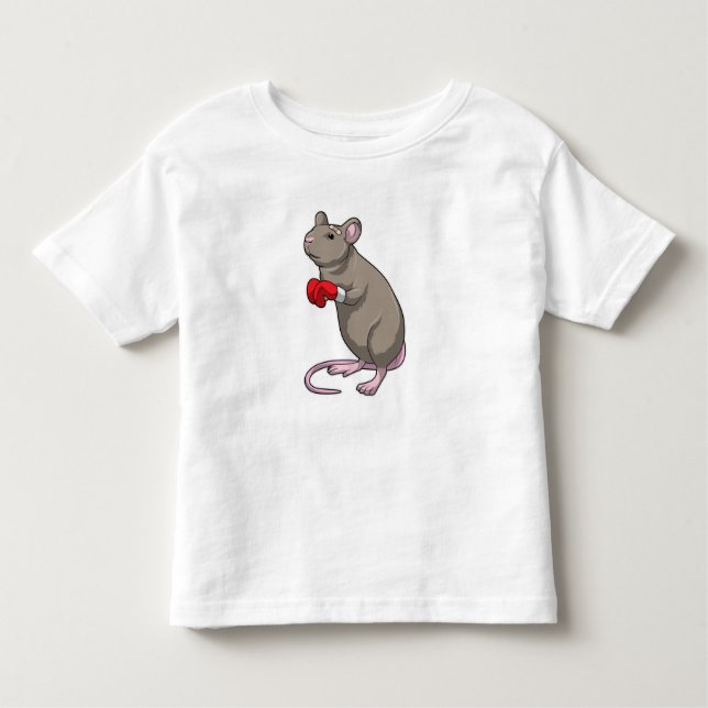 T-shirt Pour Les Tous Petits Souris à Boxing avec gants de Boxing (Devant)