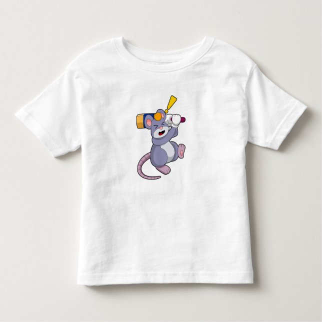 T-shirt Pour Les Tous Petits Souris au cricket avec chauve-souris de cricket (Devant)