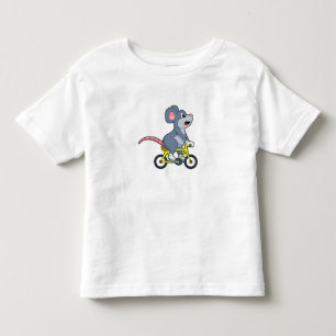 T-shirt Pour Les Tous Petits Souris avec bicyclette
