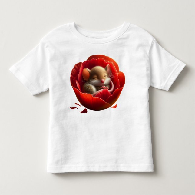 T-shirt Pour Les Tous Petits Souris Bébé très mignonne Dormir (Devant)
