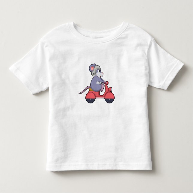 T-shirt Pour Les Tous Petits Souris comme Biker avec Scooter.PNG (Devant)