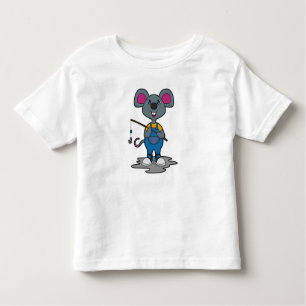 T-shirt Pour Les Tous Petits Souris comme Fisher avec une baguette de pêche