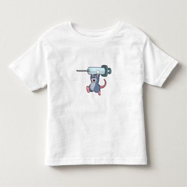 T-shirt Pour Les Tous Petits Souris comme infirmière avec Syringe.PNG (Devant)