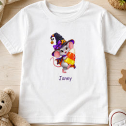 T-shirt Pour Les Tous Petits Souris d'Halloween portant du maïs sucré personnal